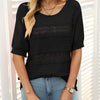 Lillie | Runder Halsausschnitt Damen Kurzarm Pullover mit Ausschnitt