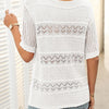 Sybil | Damen-Rundhals-Pullover mit kurzen Ärmeln und Ausschnitt