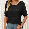 Lillie | Runder Halsausschnitt Damen Kurzarm Pullover mit Ausschnitt