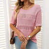 Lillie | Runder Halsausschnitt Damen Kurzarm Pullover mit Ausschnitt