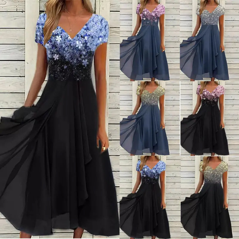 Kyleigh | Elegantes Kleid mit V-Ausschnitt und Muster