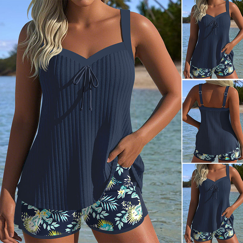 Reign | Bedruckter Badeanzug-Oberteil und Shorts-Set