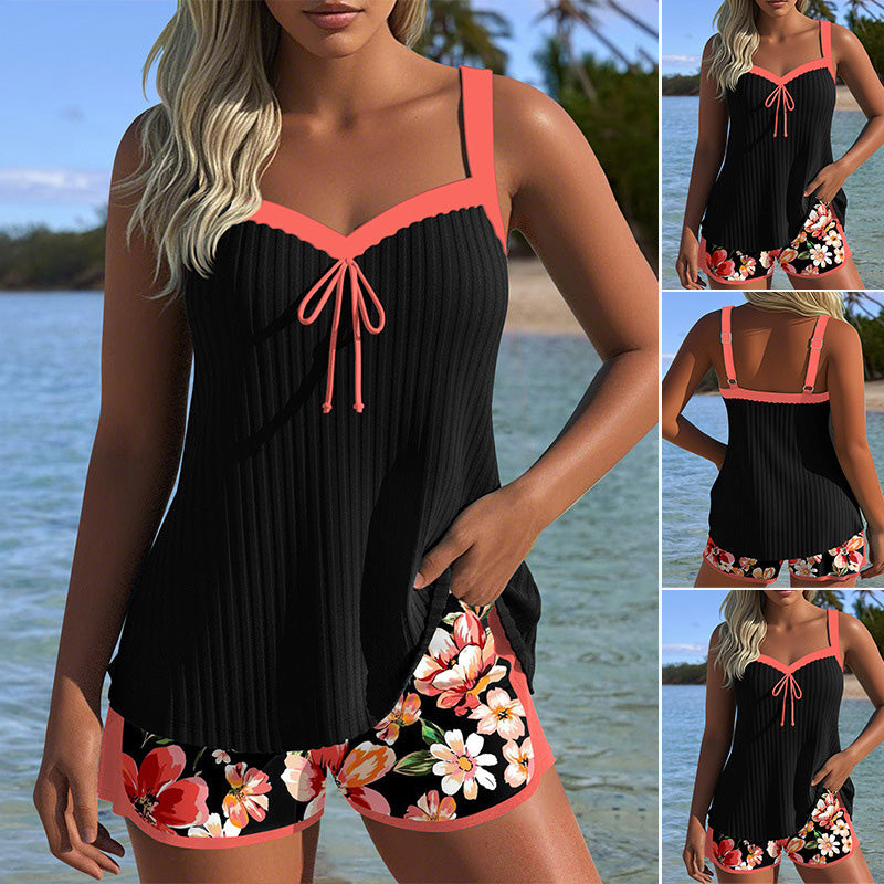 Reign | Bedruckter Badeanzug-Oberteil und Shorts-Set
