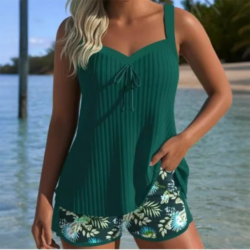 Reign | Bedruckter Badeanzug-Oberteil und Shorts-Set