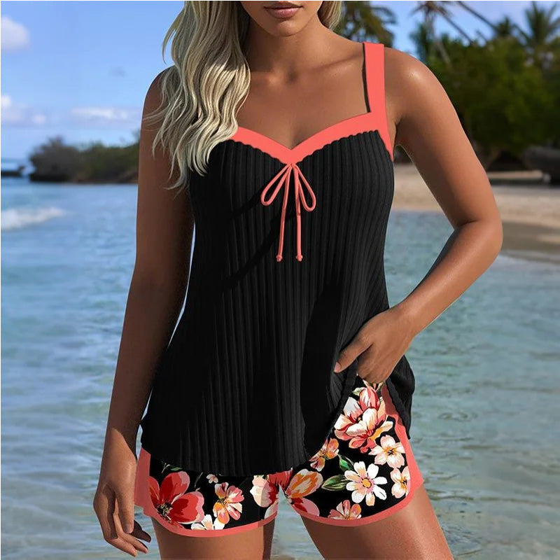 Reign | Bedruckter Badeanzug-Oberteil und Shorts-Set