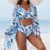 Emmett | Damen 3-teiliger Bikini-Set mit Cover-Up-Oberteil