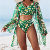 Emmett | Damen 3-teiliger Bikini-Set mit Cover-Up-Oberteil