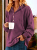 Leona | Bequemer Langarm-Hoodie mit Knopfdetails