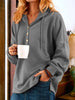 Leona | Bequemer Langarm-Hoodie mit Knopfdetails