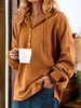 Leona | Bequemer Langarm-Hoodie mit Knopfdetails