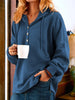 Leona | Bequemer Langarm-Hoodie mit Knopfdetails