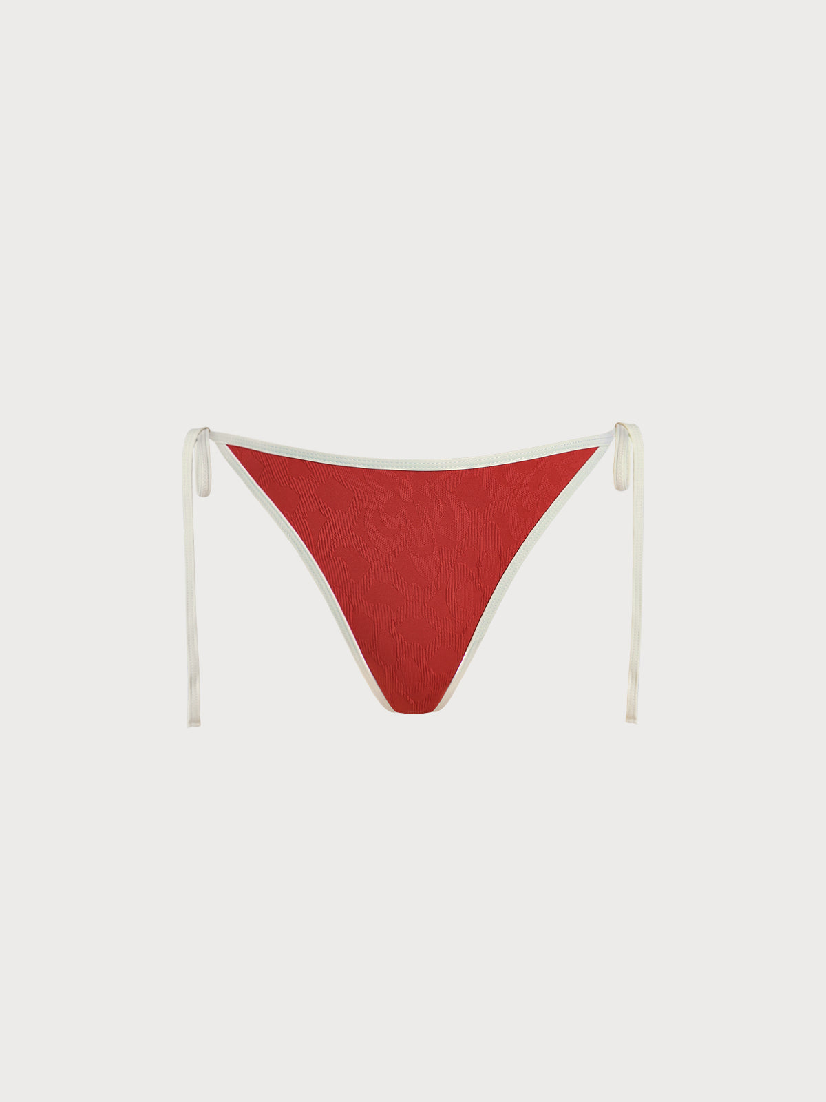 Sidney | Backsteinroter Jacquard-Bikini-Boden
