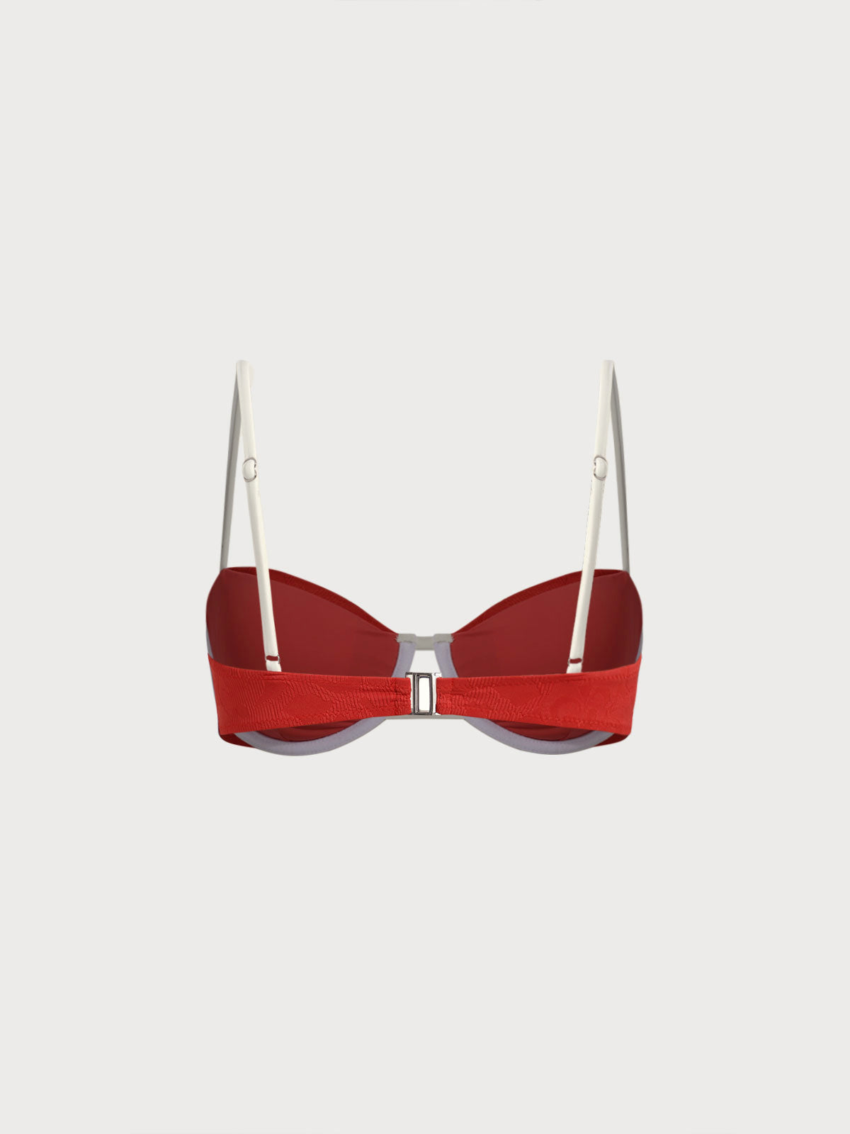 Paola | Backsteinrotes Jacquard-Bikini-Oberteil mit Bügel